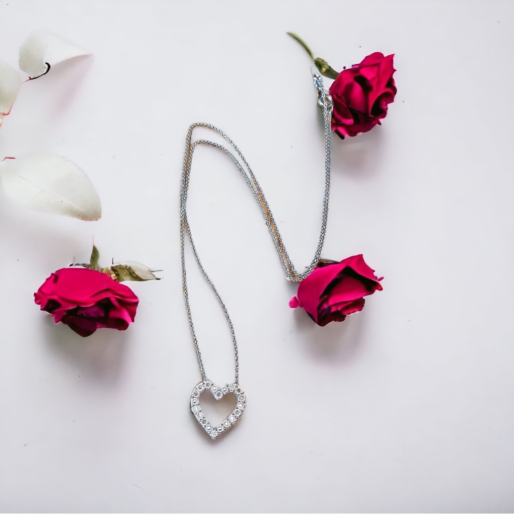 BrandNew Heart Shaped Diamond Necklace